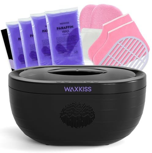 Machine à cire de paraffine pour les mains et les pieds, machine à paraffine avec recharges de cire de paraffine, matériau sûr 3 L, kit de machine de bain de paraffine hydratant et hydratant