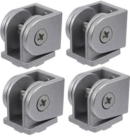 Levemolo 4pcs Mobile Hinge Connection Aluminum Hinge Aluminum Extrusion Hardware Pivot Joint Connector Pivot Connector Flexible Extruded Extrusion Zinc Alloy Silver