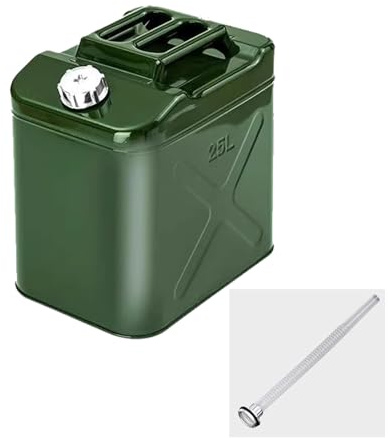 CSPJPIZIYB Bidon Gasolina Engrosado, Contenedor Metálico Multicapacidad, Bidón de Gasolina, Bidón de Diésel, para Coches, Camiones, Motocicletas(25L/6.6Gla)