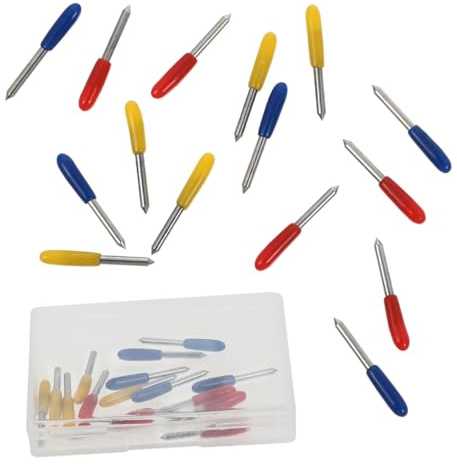 Gatuida Lames De Rechange pour Découpeuse Vinyle 15 Pièces Outils De Coupe Professionnelles Fraises De Gravure sur Tissu Convient Machines à Graver