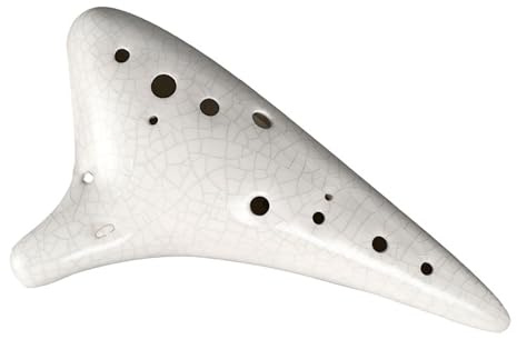 12 Loch G Okarina Zwölf Löcher Alto Spiel Keramik Xun Instrument Für Erwachsene Und Anfänger(White)