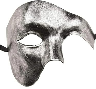 FonHNDG Festmasker 1 st herr sminkmask för kläder (Silver)