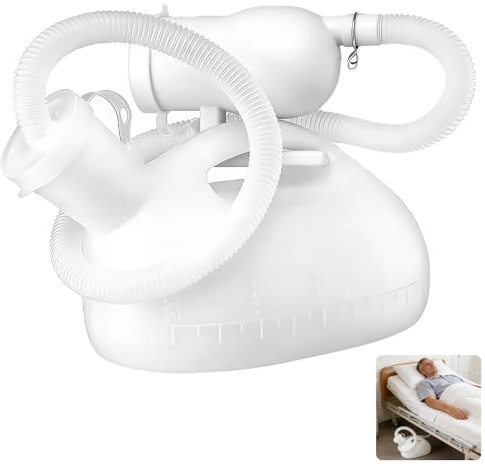 2L Portable Male Urinal Bottle, Spill Proof Pee Bottle with 1.8M Long Hose & Sealed Lid, Thick Plastic Mobile Toilet for Elderly, Incontinence, Hospital, Car Travel and Camping Emergency
