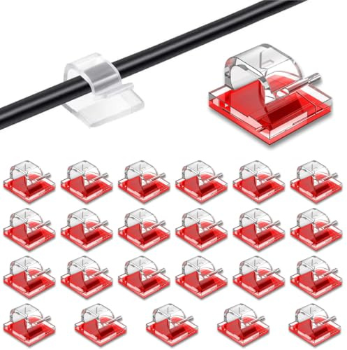 30 Clips Transparentes Para Cables Con Adhesivo, Soportes Autoadhesivos Para Cables Para Escritorio Y Para Ordenar Cables, Organizador Para Guirnaldas Luminosas Y Cables, Para Interior Y Exterior