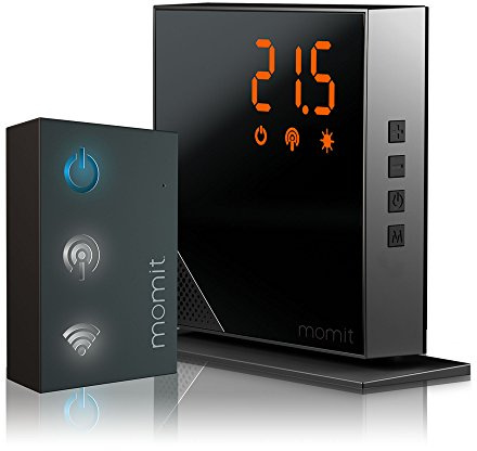 Momit Home Thermostat BMHTP - Kit de inicio (Termostato + Gateway) - Termostato inteligente para calefacción. Control por Smartphone. Con opción inalámbrica, negro