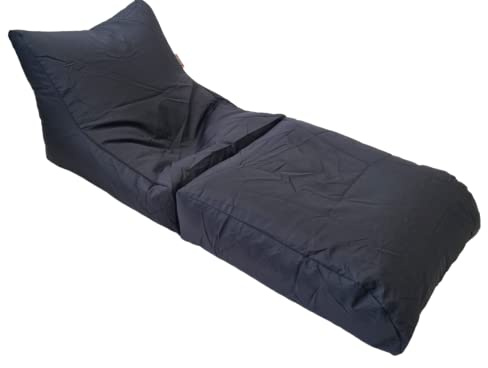 MaxiBean Beanbag Bed Chair Black Indoor And Outdoor Extra Large Gaming Seat XXXL Weather Resistant (Waterproof)
