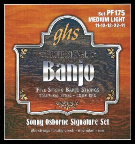 GHS PF 175 Banjo Sonny Osborne Acero Inoxidable 5-cuerdas (lazo)
