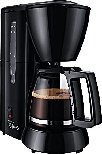 Melitta Single5 - kleine Filterkaffeemaschine - mit Glaskanne - Tropfstopp - 5 Tassen - Schwarz (M720BK)