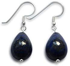Elegante Lapislazuli Tropfen Ohrringe aus 925 Silber – Natürlicher Blauton, 12x18 mm