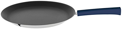 Cristel – Sartén para Crepes (Acero Inoxidable, 26 cm – Antiadherente exceliss + colección Mutine, Acero Inoxidable, Encre Bleu, 26 cm
