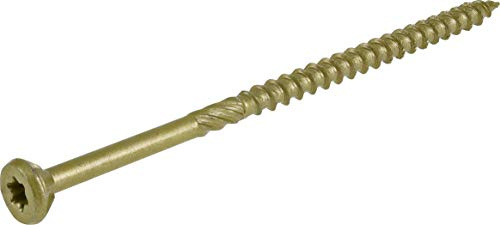 Power Pro 48615 Wood Screws, 10 x 4, Premium Outdoor Deck Screws, Rust Resistant, Epoxy Coated Bronze, 5lb Tub, 260 pcs