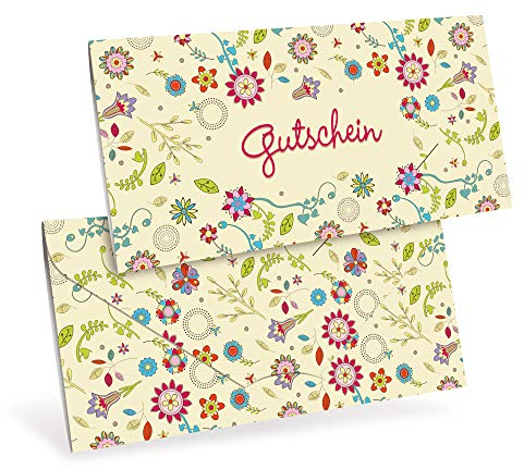 Gutscheinkarten (10 Stück) für Ihre Kunden - Geschenkgutscheine für Einzelhandel, Kinder, Spielwaren - DIN lang Faltkarte verschließbar, blanko Vordruck zum Eintragen der Werte