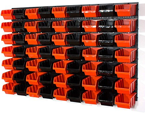 69 tlg. Wandregal Regal InBox Gr.3 schwarz orange Werkstatt Lochwand Wandplatte