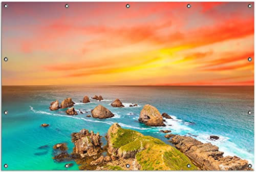 Wallario Outdoor-Poster für Garten oder Balkon Himmel am Abend, Motivbanner Größe: ca. 120 x 180 cm, Outdoor-Bild