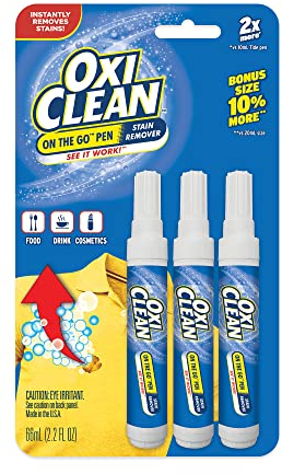 OxiClean On The Go - Lápiz quitamanchas para ropa y tela, para eliminar manchas instantáneas, 3 unidades (el embalaje puede variar)