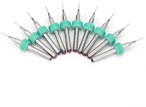 10 Stücke Mini Hartmetallbohrer Set Hohe Härte Für Leiterplatte CNC Gravur Modellierung Kunststoff Kupfer Edelstahl (0.25mm)
