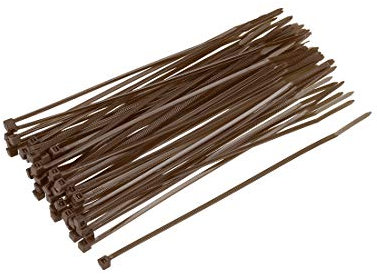 sourcing map 80uds Cable Sujetadores Bridas 6 Pulgadas x 0.1 Pulgadas Autoblocante Nylon Bridas Envoltura Marrón