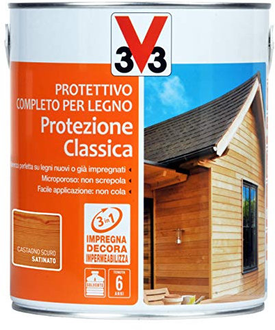 V33 Protettivo Completo per Legno a Solvente 6 Anni Protezione Classica