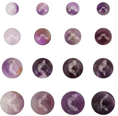 SUPERFINDINGS 40 pz Naturale Viola Cabochon Gemma Mezza Tonda Cupola Flatback Quarzo Pietra per Collana Creazione di Gioielli 6mm 8mm 10mm 12mm