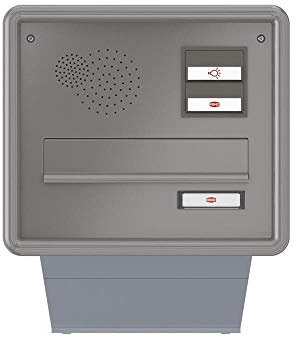 RENZ/Mauerdurchwurf-Briefkasten Durchwurf-Postkasten mit Sprechfeld/RAL-Farbe 9007 Kastenbreite 260 mm/Tiefe 270-405 mm/Stahl - mit Alu-Profilrahmen, aufklappbar/Dein-Briefkasten.de