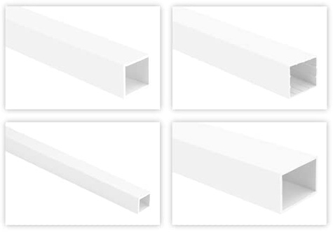 Perfiles de plástico de tubo cuadrado HEXIM - tubos cuadrados y rectangulares, perfil hueco de PVC, estable y resistente - 2 metros por barra (40x35mm, HJ 252)