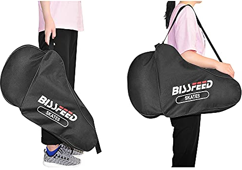 SHARROW Rollschuh Tasche Schlittschuh Tasche Eislauf Inliner Skatetasche Unisex Oxford Stoff Tragetasche mit Schultergurt für Kinder und Erwachsene, auch für Eisschnelllauf-Quad-Skates (L)