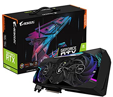 Gigabyte AORUS GeForce RTX 3080 Master 10G (REV3.0) Carte Graphique, Refroidissement Max Couvert, LHR, 10 Go 320 Bits GDDR6X, GV-N3080AORUS M-10GD REV3.0