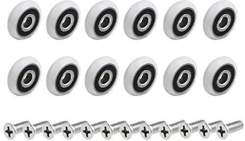 Ruedas para mampara de ducha, 12 unidades, almohadillas para mampara de ducha de 25 mm