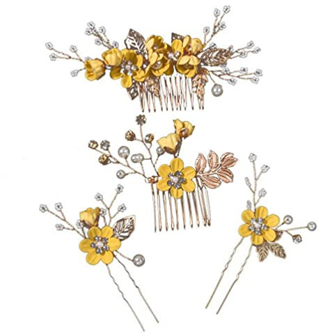 Beavorty Blumenhaar Kamm Mit Blumendekor Haarkamm Und Haarnadel Für Braut Und Brautjungfern Elegantes Kopfschmuck Für Hochzeit Und Besonderen Anlass