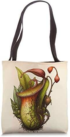Carnivorous Pitcher Plant Retro look Bug Eating House Plants Tote Bag