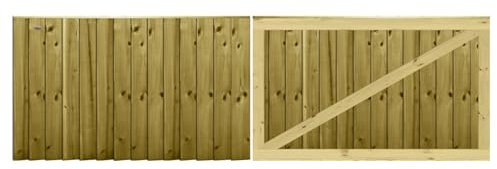 Premier Garden Supplies PGS Feather Edge Fully Framed Capped Flat Top Made to Measure Driveway Gates Measurements Height <3ft (90cm) x Width: 274cm - 305cm
