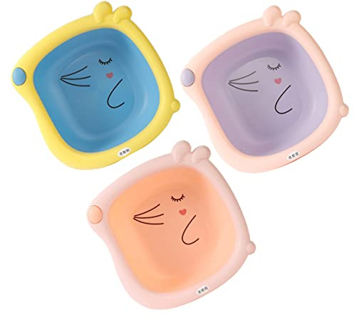 ibasenice 3stücke Faltbares Fußbecken Multifunktionswaschbecken Mit Cartoon-motiv Für Junge Mädchen Babywaschbecken Aus Robustem Material Für Hand Fuß Und Gesichtspflege