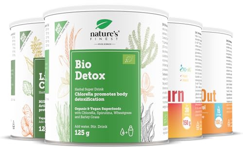 Nature’s Finest Belly Burner Bundle - BIO Detox, Liver Cleanse, OK!Burn & OK!WaterOut Drink Mix - Pflanzenbasierte Nahrungsergänzung, 4er Set, 550 g