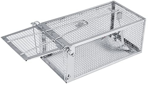 QANYEGN Trampa para Ratas Plateada, Jaula para Trampa para Ratones De Roedores De Animales Vivos Pequeños, Captura De Cebo Eficaz para Interiores Y Exteriores