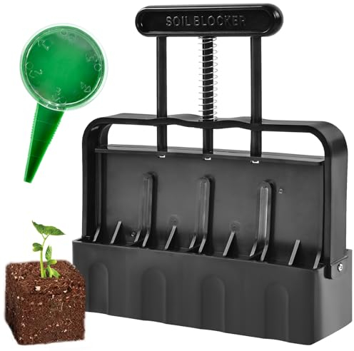 YIZHIXIANGQ Manueller Bodenblocker,5 cm Handgehaltener Bodenblocker,Bodenblocker Anzucht,Mit Samensämaschine, Geeignet für Pflanzentransplantation, Pflanzenanbau, Gärten, Gewächshäuser, Gemüsegärten