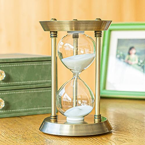 Sanduhr 30 Minuten, Metall Messing Sanduhr,Große Sanduhren Vintage，Geschenk Sanduhr,Für Haus, Schreibtisch, Büro, Hochzeits Dekoration. (Große)