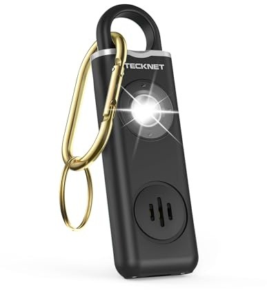 TECKNET Personal Safety Alarm for Women, 130dB Siren & Strobe Light, Rechargeable Personal Emergency Security Safe Protection Devices for for Girl Kid Elderly Student