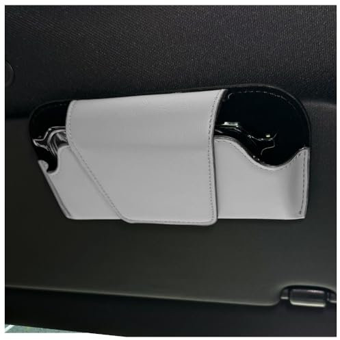 GTLM Magnetico Porta Occhiali Auto,Pelle Morbida Portaocchiali Auto per La Visiera dell'Auto,Universale Porta Occhiali da Auto Accessori Auto Interno per Auto Camion SUV Camper (Grigio)