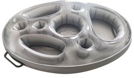 Inflatable Drink Holders, Floating Cup Holders for Hot Tub, Inflatable Hot Tub Side Tray for Drinks and Snacks, Perfect for Pool Parties (Grey)