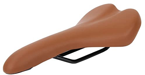 ANKROYU Fahrradsattel, PU-Leder-Fahrradsitz, bequemes Fahrradkissen, stoßfester Mountainbike-Sattel, wasserdichter Rennradsattel für Fahrrad (Braun)