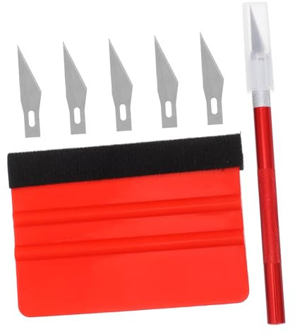 Beatifufu Fensterfolien-Werkzeug Satz Tapezierwerkzeuge Zum Glätten Vinyl-anwendungswerkzeuge Inkl Tapezierrakel Universalschneider Und Ersatzklingen Aus Stahl