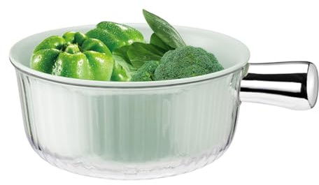 Cesta escurridor de alimentos – Bandeja escurridor para lavar la fruta, filtro con fondo elevado antideslizante de dos capas | Escurridor multifunción con mango, cesta escurreplatos para lavar frutas