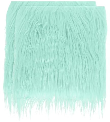 PATIKIL Plysch fuskpäls tyg fyrkantig, 2 st 25 x 25 cm fluffiga fuskpälslappar skär konstgjord hantverk päls för gör-det-själv hantverk jul halloween tomte skägg, grön