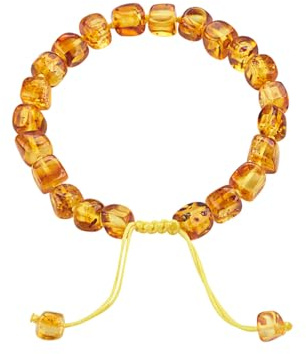 ELEGAMBER Baltischer natürlicher Bernstein-Armband （Länge 18 cm，Goldgelb）， 100% zertifiziert und authentisch， hohe Qualität， echter ursprünglicher Baltischer Bernstein.