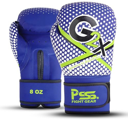 PSS Boxing Gloves for Kids/Youth Training Sparring, Kickboxing, Muay Thai, MMA, Heavy Punching Bag Workout Durable PU Leather, High-Density Foam Padding 4 6 8 10 Oz