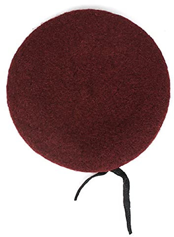 Baskenmütze aus Wolle für Damen, Militär-Baskenmütze, einfarbig, Unisex