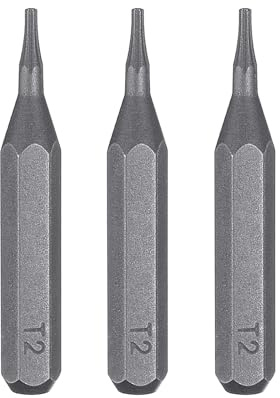 sourcing map T2-Torx-Schraubendreher-Bits, 5/32 Zoll Sechskantschaft, 28 mm Länge, S2-Stahl, magnetischer Stern, 6-Punkt-Kopf, Sechskantschraubendreher-Bits für elektrische manuelle Schraubendreher