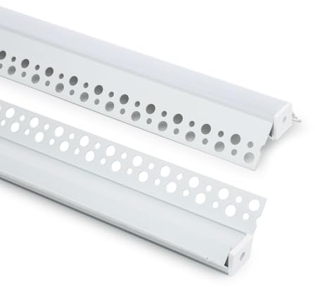 LEDKIA Perfil Aluminio Integrado en Escayola/Pladur Esquina Arista para Tir