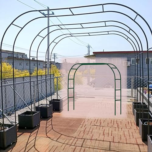 BODHIS Gartenbogen aus Metall, robuster Laubengang für Rosen, Kletterpflanzen, Obst, wetterbeständige Stützbögen für Kletterpflanzen (dunkelgrün)