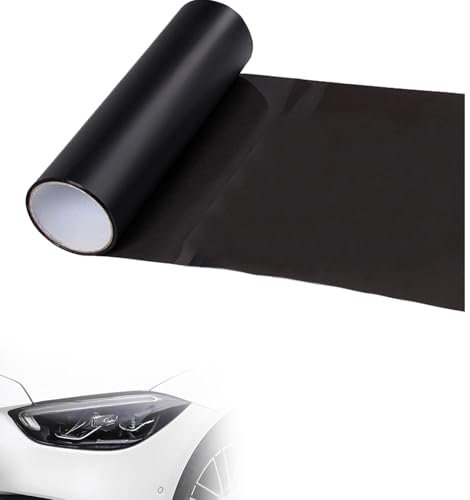 Tönungsfolie Auto,Scheinwerfer Folie,Scheibentönungsfolie Auto,Mattschwarz auto Folie Transparent,Selbstklebend Autofolie,Klebefolie Schwarz für Rücklichter,Nebelscheinwerfer,Rückleuchten,120x30cm